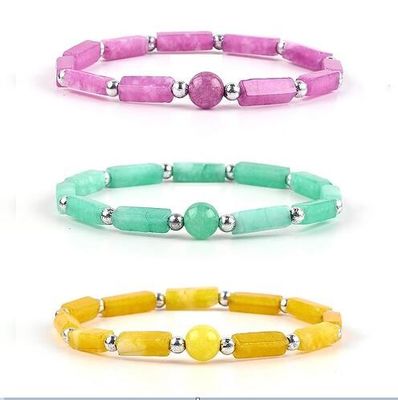 qualidade  3mm/8mm/13mm Rectangle Bead Healing Energy Crystal Gemstone Bracelet fábrica