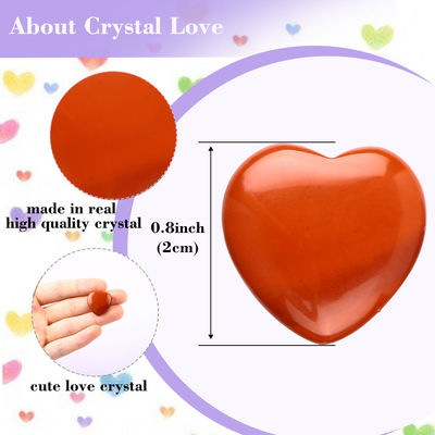 0.8 polegadas de Jaspe Vermelho Natural, Pedra preciosa em forma de coração, cristal de cura.