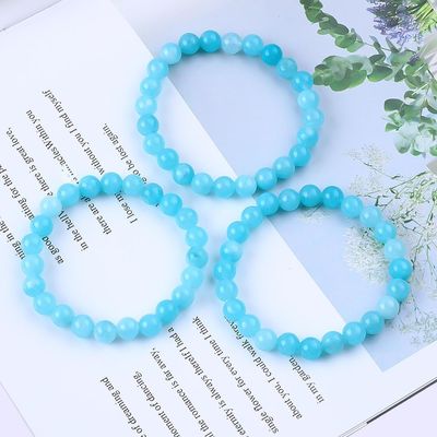 Braceletes de Pedras preciosas de cura Aquamarinos Braceletes de cura de festa Jóias OEM