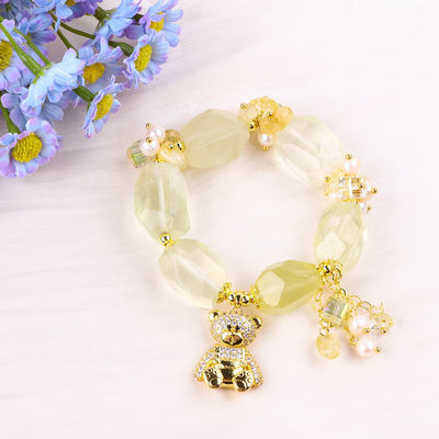 Pulseira de pedra preciosa feita à mão Encantadores ajustáveis Pulseiras de cítrico Pedra natural Jóias de pérola Para festa Usar diariamente