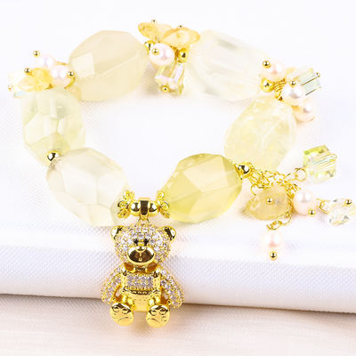 Pulseira de pedra preciosa feita à mão Encantadores ajustáveis Pulseiras de cítrico Pedra natural Jóias de pérola Para festa Usar diariamente