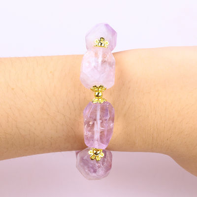 Pulseira de pedra preciosa feita à mão fechada Amuleto ajustável Pulseiras de ametista Pedra natural jóias de pérola Para festa uso diário