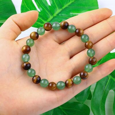 Elastico feito à mão, de pedra de cristal para mulheres, pulseiras para energia positiva.