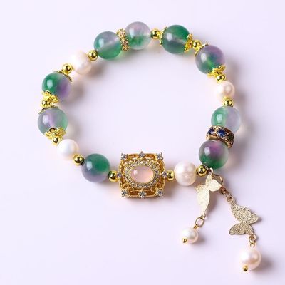 Pulseiras personalizadas de 10 mm de pedra de cristal com energia curativa