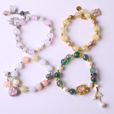 Pulseiras personalizadas de 10 mm de pedra de cristal com energia curativa