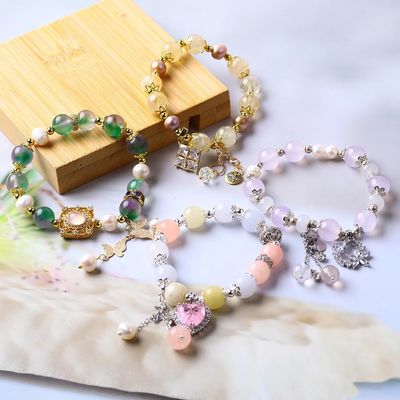 Pulseiras personalizadas de 10 mm de pedra de cristal com energia curativa