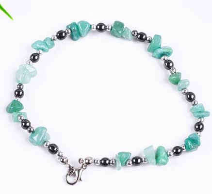 Pedra de hematita Anquilhos Pulseiras com Cristais de Cascalho Pedra Anquilho Prémio Cadeia