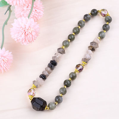 Bracelete de pérolas de labradorite feito à mão multifacetado e redondo de camada dupla para dar presentes