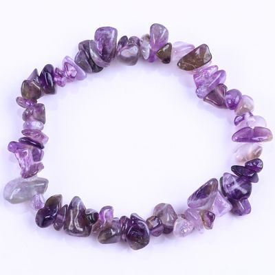 Chacra de energia curativa de cascalho irregular Bracelete de pedra natural OEM ODM