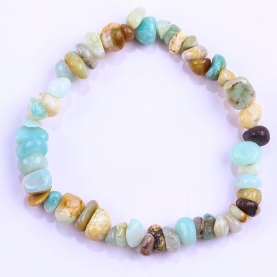 Chacra de energia curativa de cascalho irregular Bracelete de pedra natural OEM ODM