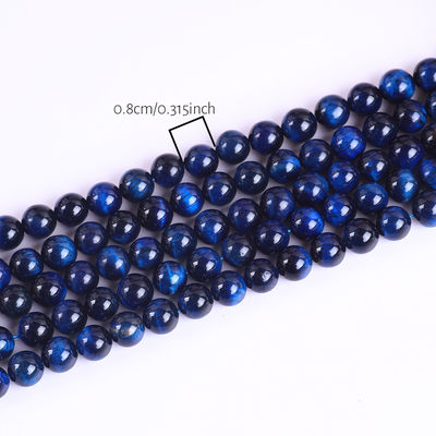 8mm Natural Azul Escuro Olho de Tigre Gemstone Cristal Pedra de contas para a fabricação de jóias
