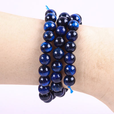 8mm Natural Azul Escuro Olho de Tigre Gemstone Cristal Pedra de contas para a fabricação de jóias
