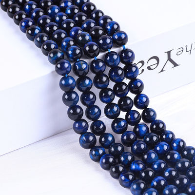 8mm Natural Azul Escuro Olho de Tigre Gemstone Cristal Pedra de contas para a fabricação de jóias