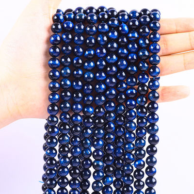 8mm Natural Azul Escuro Olho de Tigre Gemstone Cristal Pedra de contas para a fabricação de jóias