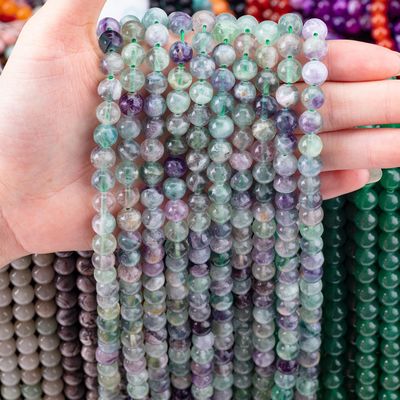 Cristal natural de pedra preciosa Fluorita de bolas redondas para fabricação de jóias