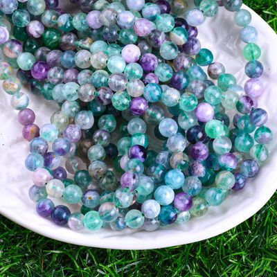 Cristal natural de pedra preciosa Fluorita de bolas redondas para fabricação de jóias