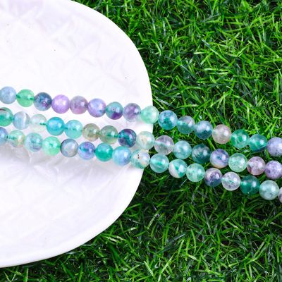 Cristal natural de pedra preciosa Fluorita de bolas redondas para fabricação de jóias