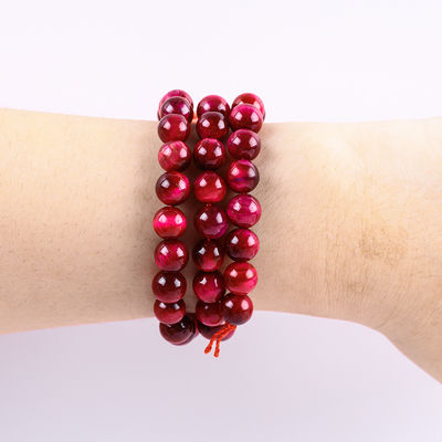 8mm Rosa Ojo de Tigre Vermelho Pedra de Pedra de Cristal Rosa Curativa