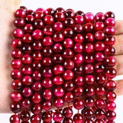 8mm Rosa Ojo de Tigre Vermelho Pedra de Pedra de Cristal Rosa Curativa