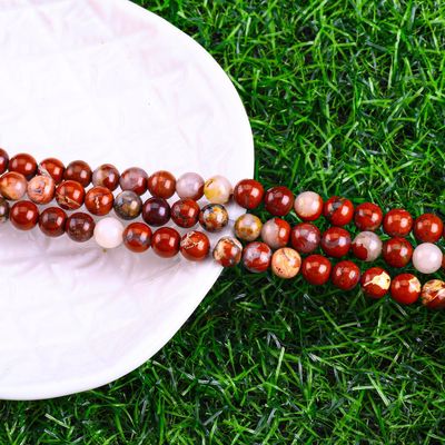 Jáspero Vermelho Bolas redondas cristal natural Pedra preciosa tamanho de bolas diferentes fios de bolas soltos para fazer jóias DIY