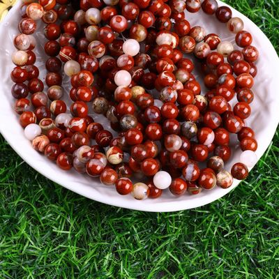 Jáspero Vermelho Bolas redondas cristal natural Pedra preciosa tamanho de bolas diferentes fios de bolas soltos para fazer jóias DIY