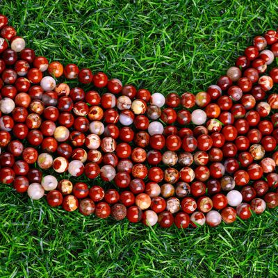 Jáspero Vermelho Bolas redondas cristal natural Pedra preciosa tamanho de bolas diferentes fios de bolas soltos para fazer jóias DIY