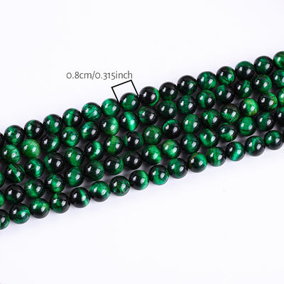 8mm Olho de Tigre Verde Pedra de Pedra de Cristal Para a Fabricação de jóias