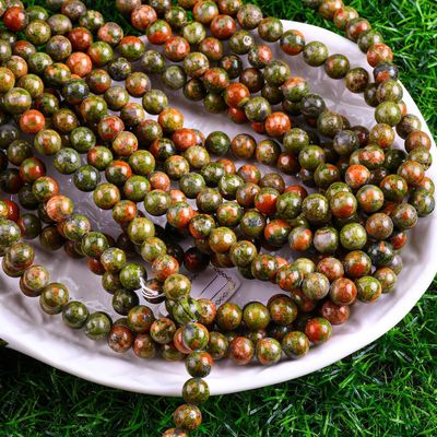 Unakite Round Bead Cristal Natural Pedra Prêmios Diferente Tamanho de contas Filamentos de contas soltos para fazer jóias DIY