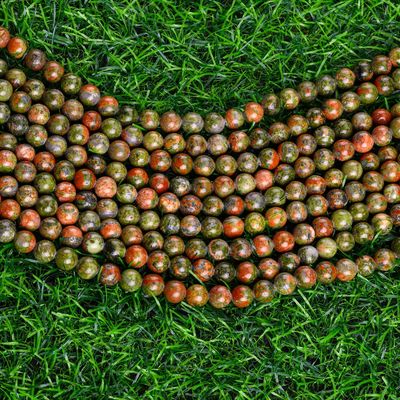 Unakite Round Bead Cristal Natural Pedra Prêmios Diferente Tamanho de contas Filamentos de contas soltos para fazer jóias DIY