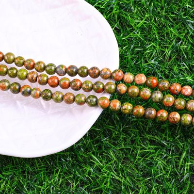 Unakite Round Bead Cristal Natural Pedra Prêmios Diferente Tamanho de contas Filamentos de contas soltos para fazer jóias DIY