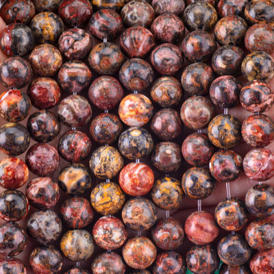 8mm pele de leopardo natural pérolas de pedra preciosa de cristal curativo pérolas de pedra para a fabricação de jóias