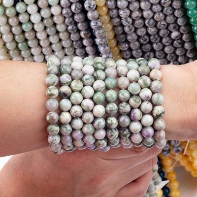 Lucky Jade Round Bead Cristal Natural Pedra Prêmios Diferente Tamanho de contas Fios de contas soltos para fazer jóias DIY