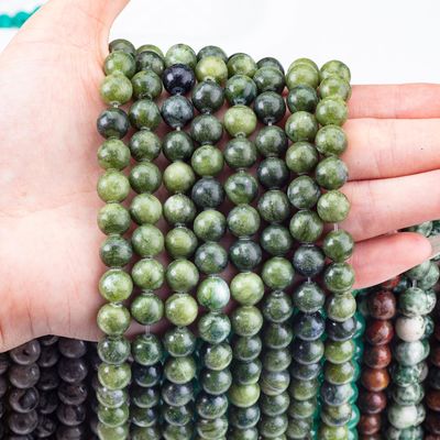 Jade do Sul Bolas redondas cristal natural Pedra preciosa Tamanho de bolas diferentes Fios de bolas soltos para fazer jóias DIY