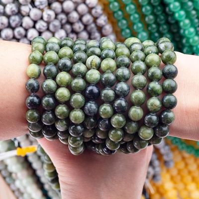 Jade do Sul Bolas redondas cristal natural Pedra preciosa Tamanho de bolas diferentes Fios de bolas soltos para fazer jóias DIY