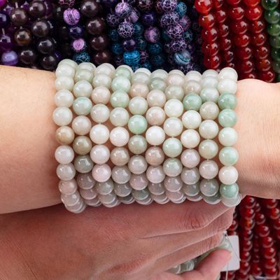 She Tai Jade Round Bead Cristal Natural Pedra Prêmios Diferente Tamanho de Grãos de Grãos Soltos para a fabricação de jóias