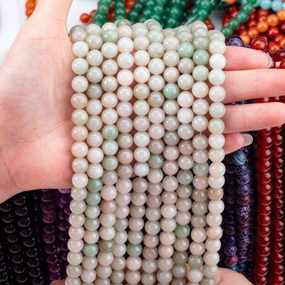 She Tai Jade Round Bead Cristal Natural Pedra Prêmios Diferente Tamanho de Grãos de Grãos Soltos para a fabricação de jóias