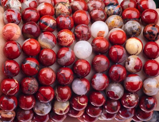 Jáspero Vermelho Bolas redondas cristal natural Pedra preciosa tamanho de bolas diferentes fios de bolas soltos para fazer jóias DIY