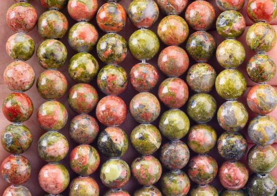 Unakite Round Bead Cristal Natural Pedra Prêmios Diferente Tamanho de contas Filamentos de contas soltos para fazer jóias DIY