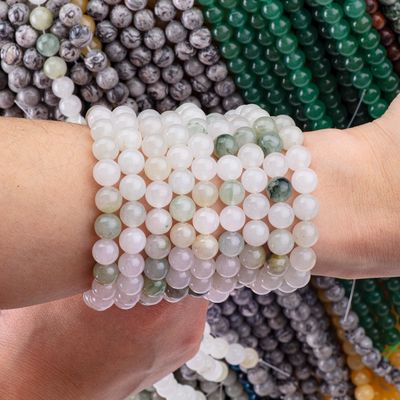 Tian Shan Jade Verde Bolas Redondas Cristal Natural Pedra Prêmios Tamanho Diferente Bolas Soltas Filamentos de Bolas para Jewelry DIY