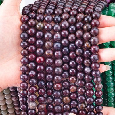Flor Vermelha Jaspe Bolas redondas cristal natural Pedra preciosa Tamanho de bolas diferentes Fios de bolas soltas para fazer jóias