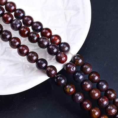 Flor Vermelha Jaspe Bolas redondas cristal natural Pedra preciosa Tamanho de bolas diferentes Fios de bolas soltas para fazer jóias