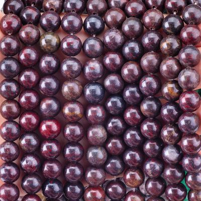 Flor Vermelha Jaspe Bolas redondas cristal natural Pedra preciosa Tamanho de bolas diferentes Fios de bolas soltas para fazer jóias