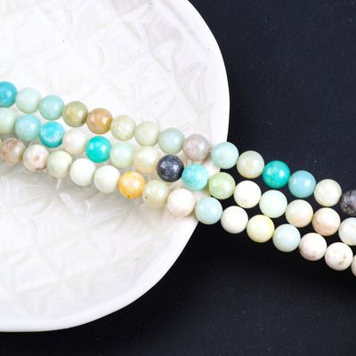 Amazonite Round Bead Cristal natural Pedra preciosa Tamanho de contas diferente Fios de contas soltos para fabricação de jóias
