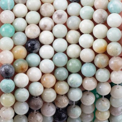 Amazonite Round Bead Cristal natural Pedra preciosa Tamanho de contas diferente Fios de contas soltos para fabricação de jóias