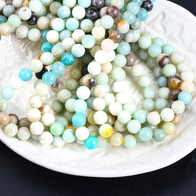 Amazonite Round Bead Cristal natural Pedra preciosa Tamanho de contas diferente Fios de contas soltos para fabricação de jóias