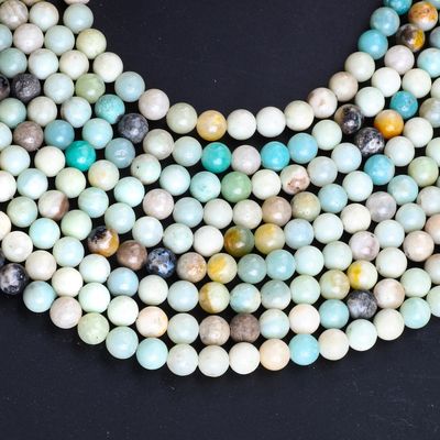 Amazonite Round Bead Cristal natural Pedra preciosa Tamanho de contas diferente Fios de contas soltos para fabricação de jóias