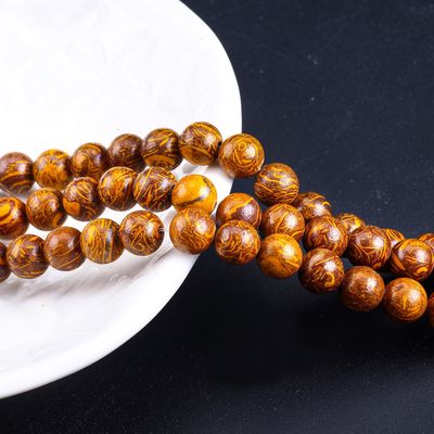 Jade de fio dourado conta redonda cristal natural pedra preciosa filamentos de contas soltas para fabricação de jóias