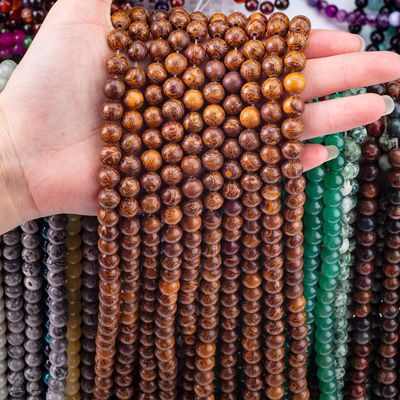 Jade de fio dourado conta redonda cristal natural pedra preciosa filamentos de contas soltas para fabricação de jóias