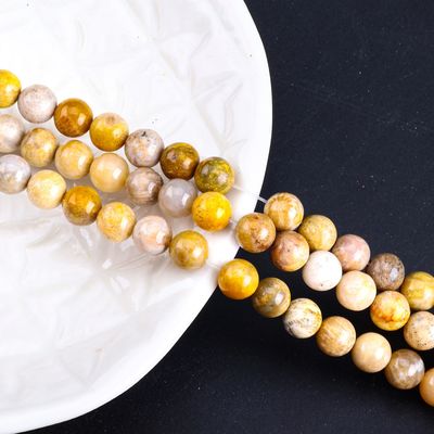 Crisânteo Pedra Redonda Bolas de Cristal Natural Pedra de Gema Filamentos de Bolas Soltas para Fabricação de jóias DIY