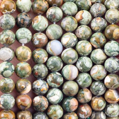Kambaba Jasper Round Bead Cristal Natural de Pedras preciosas Filamentos de contas soltas para fabricação de jóias DIY